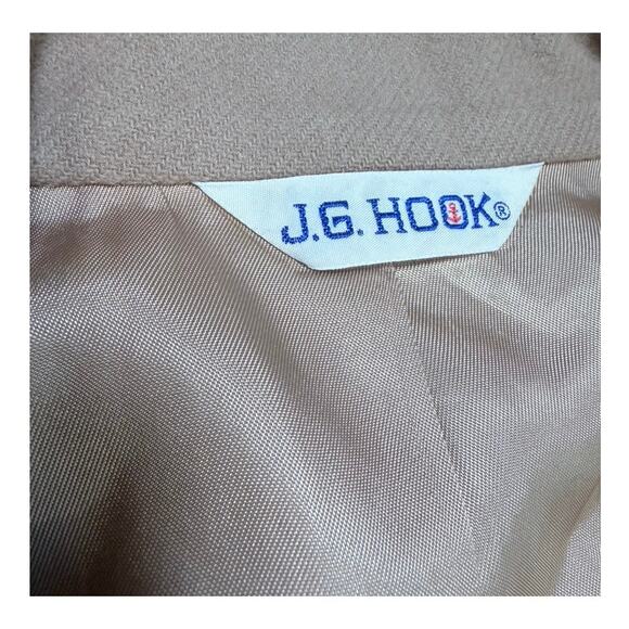 VTG JG Hook Wool Blend Cropped Fitted Blazer Camel Size M Academia Preppy Career - Picture 2 of 11